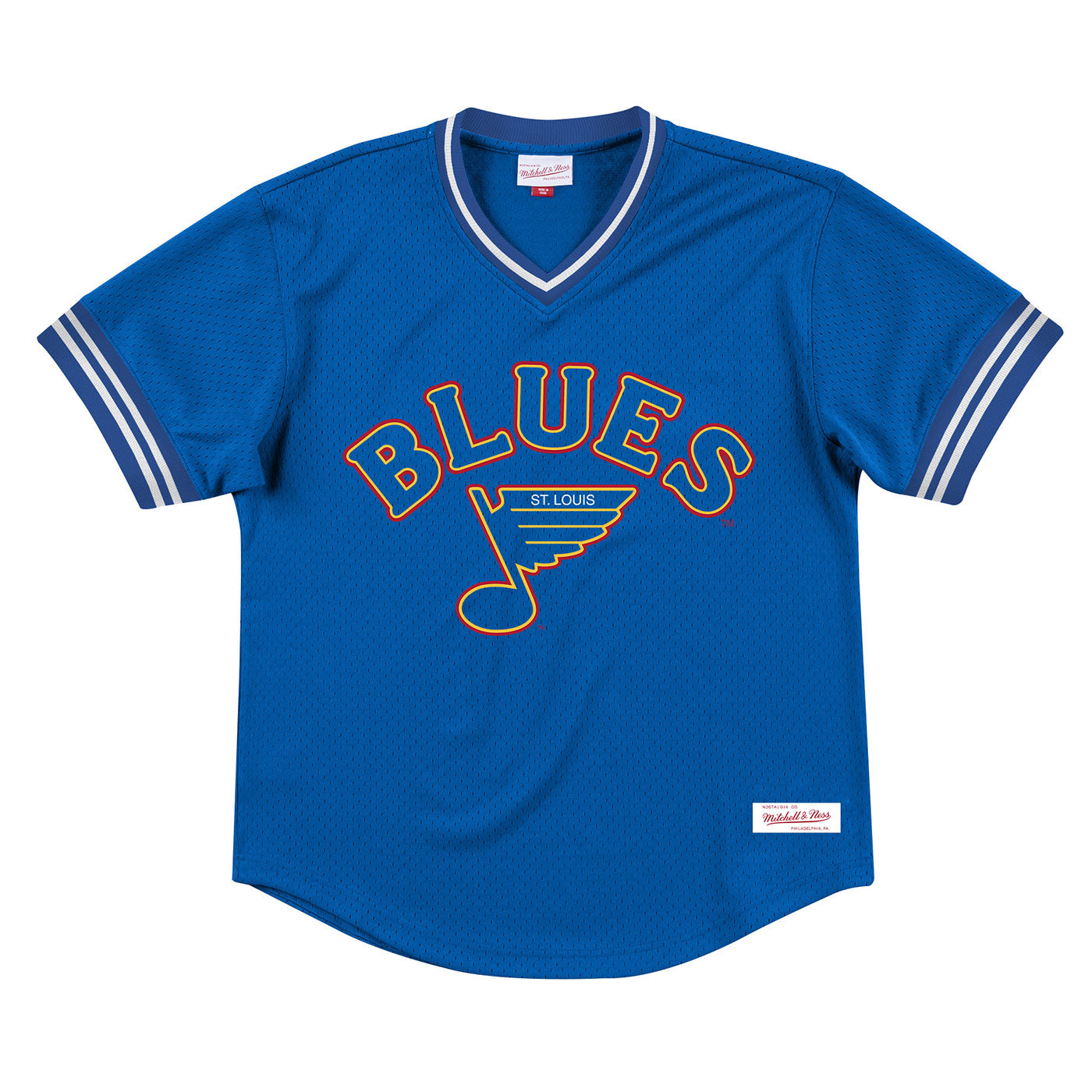 Lot Detail - St. Louis Blues - Blue Vintage Jersey w/ 'V' Patch AirKnit  Material , Size 58
