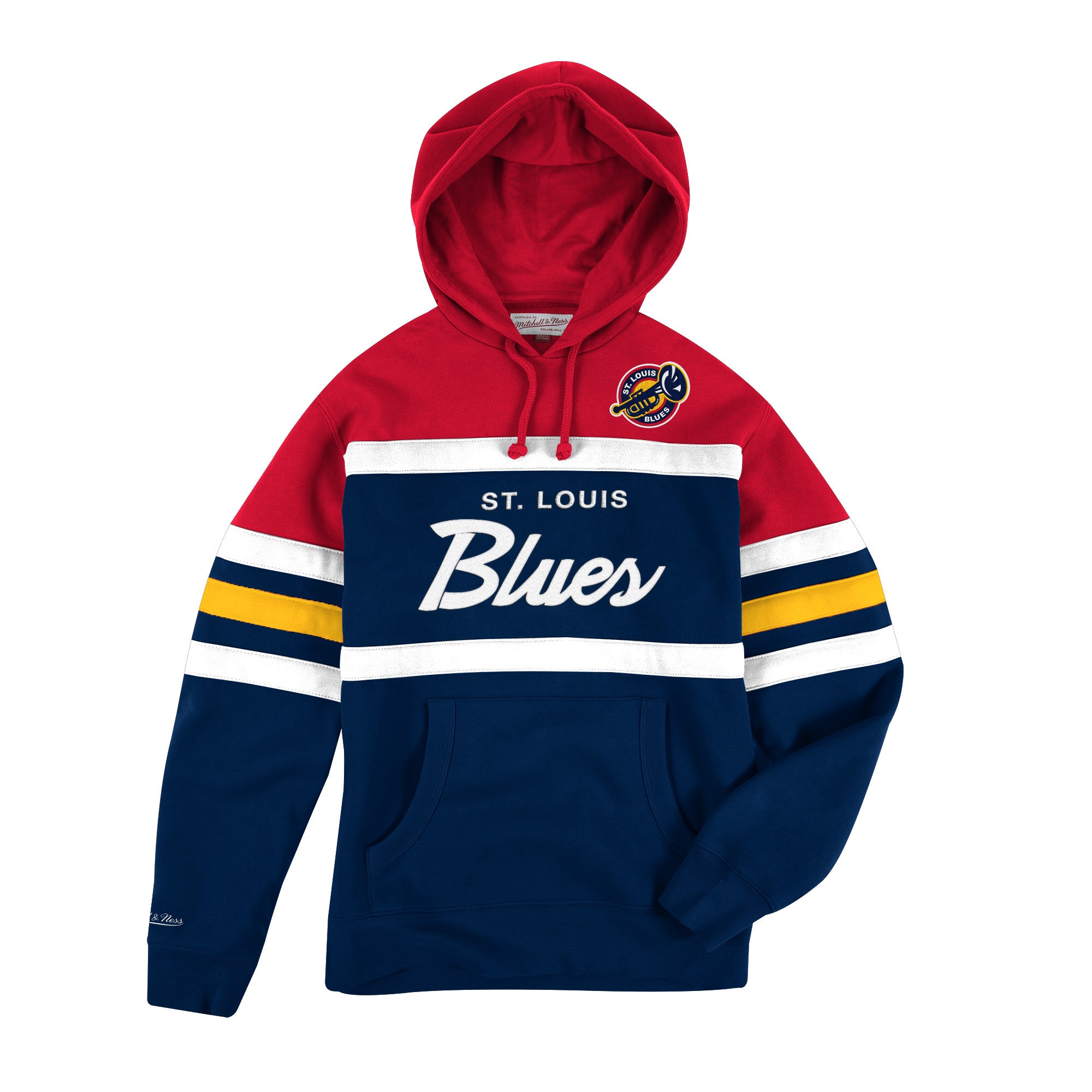 Mitchell & Ness Navy Boston Red Sox Head Coach Pullover Hoodie