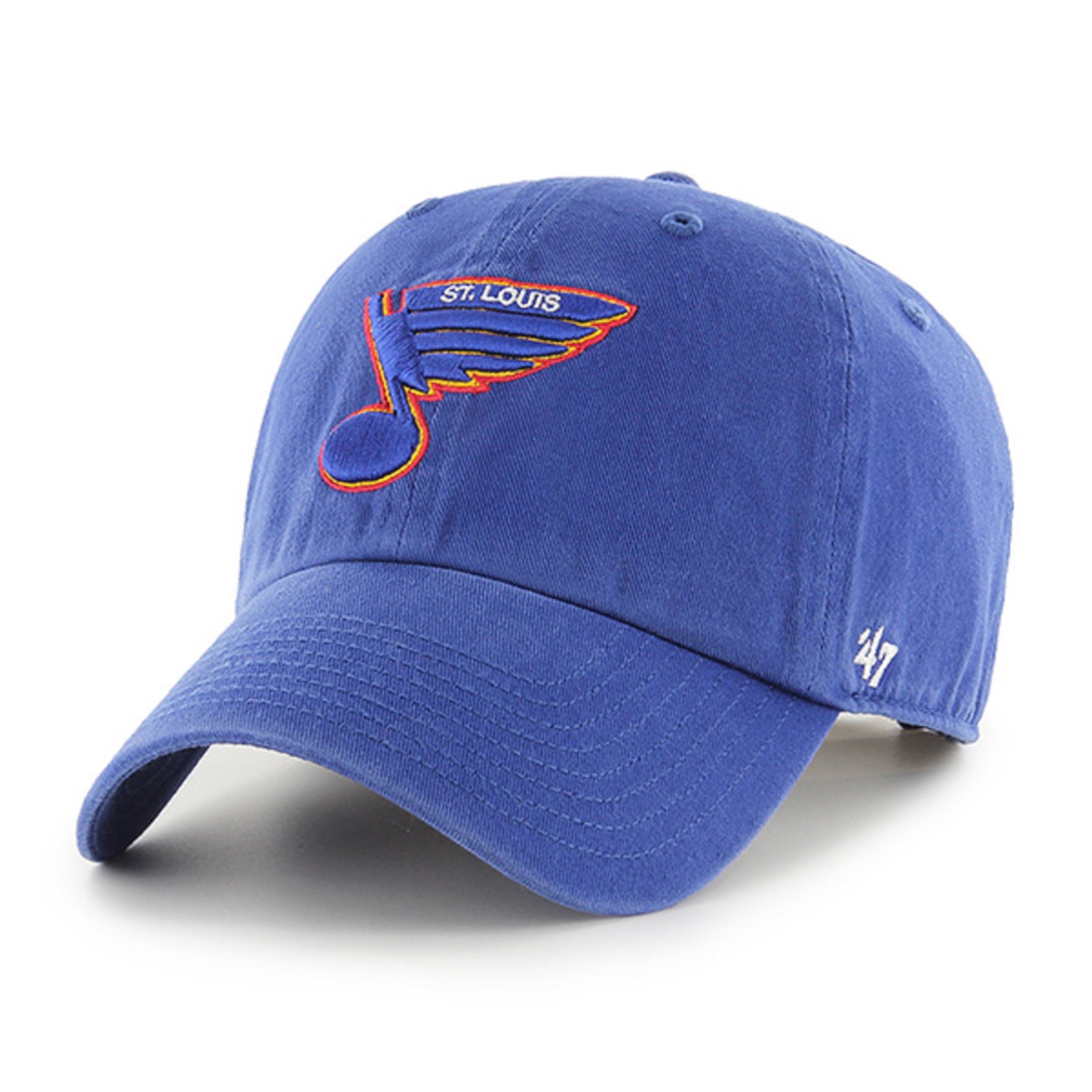 ST. LOUIS BLUES '47 BRAND 90'S NOTE CLEAN UP ADJUSTABLE HAT- ROYAL