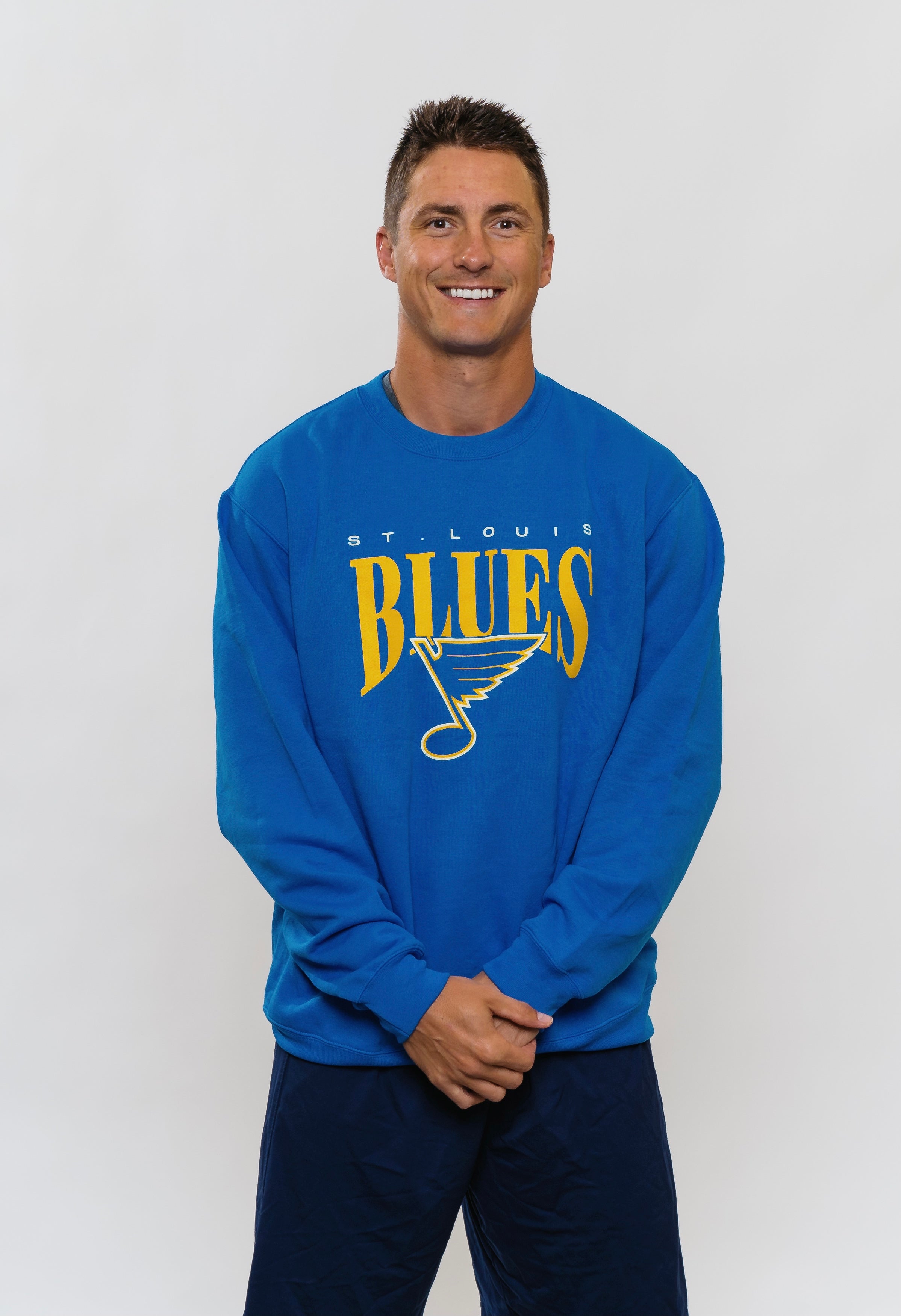 ST. LOUIS BLUES SERIES SIX VINTAGE CREWNECK SWEATER- BLUE