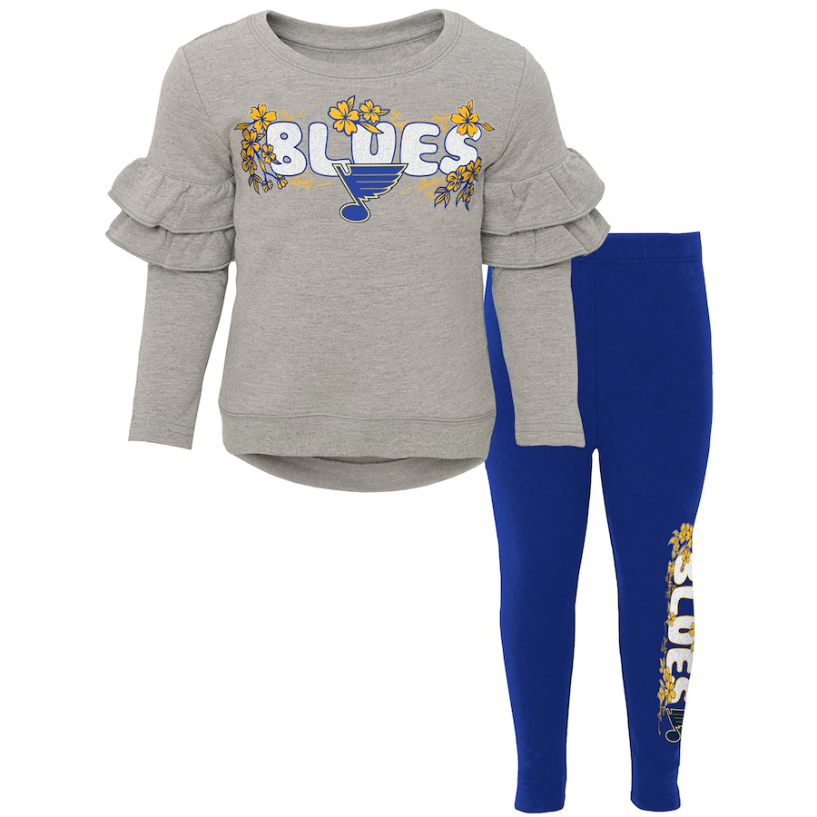 Girls Toddler Heathered Gray/Blue St. Louis Blues Ice Flower