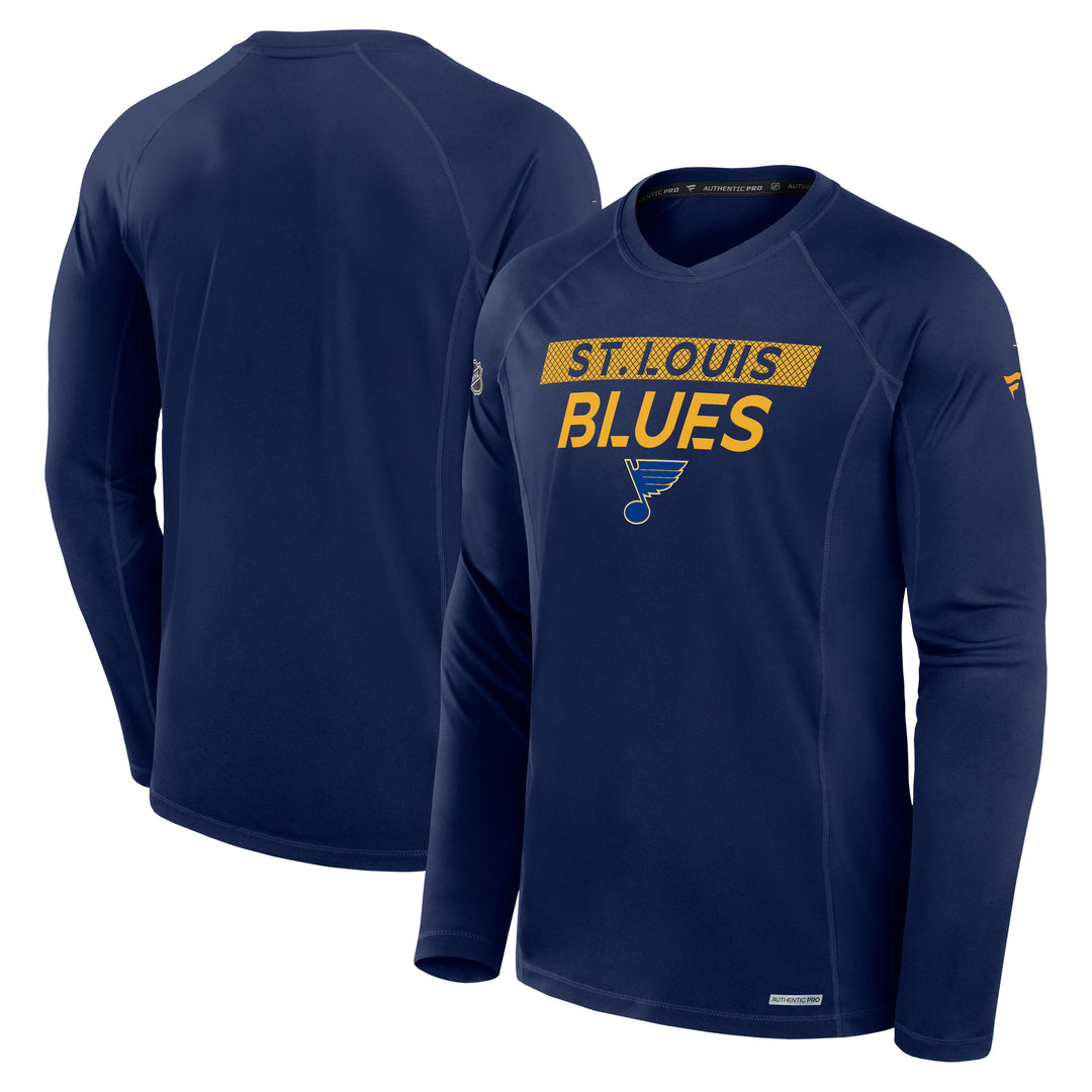 ST. LOUIS BLUES AUTHENTIC PRO LONG SLEEVE PERFORMANCE TEE Apparel & Accessories Fanatics   