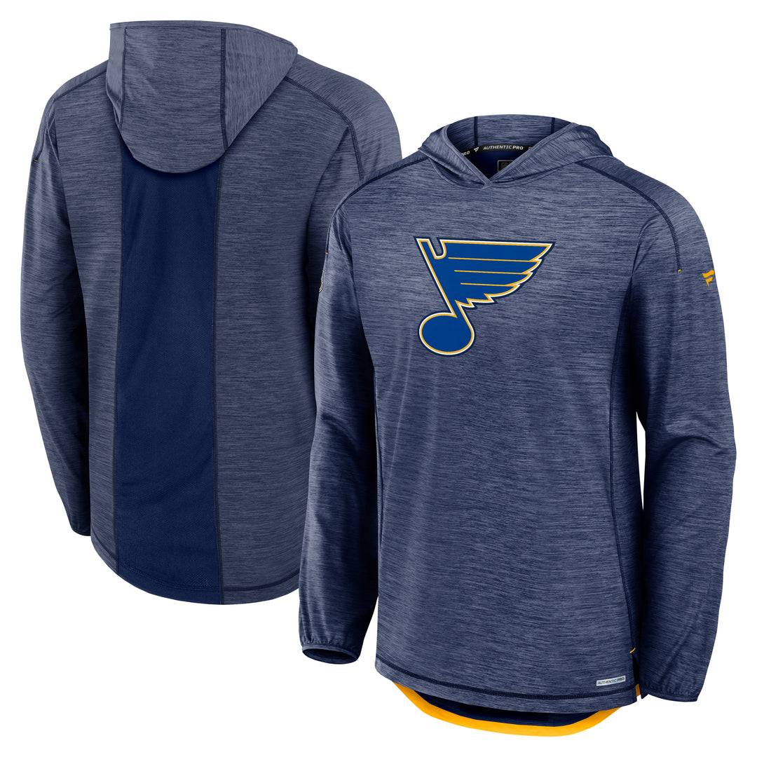 ST. LOUIS BLUES AUTHENTIC PRO HEATHERED HOODIE