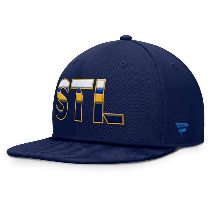 ST. LOUIS BLUES FANATICS MENS AUTHENTIC PRO RINK FLAT SNAPBACK