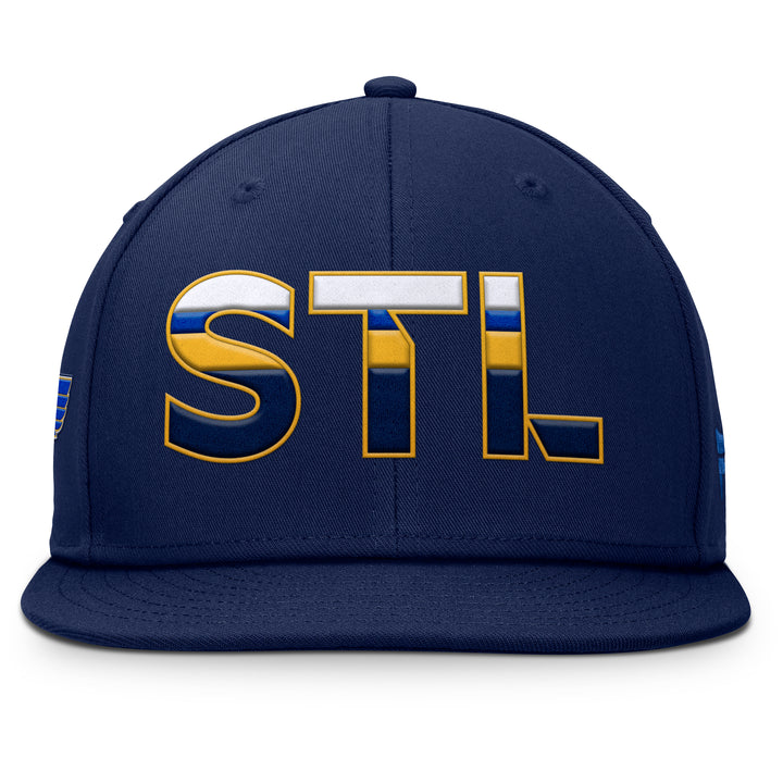 ST. LOUIS BLUES FANATICS MENS AUTHENTIC PRO RINK FLAT SNAPBACK