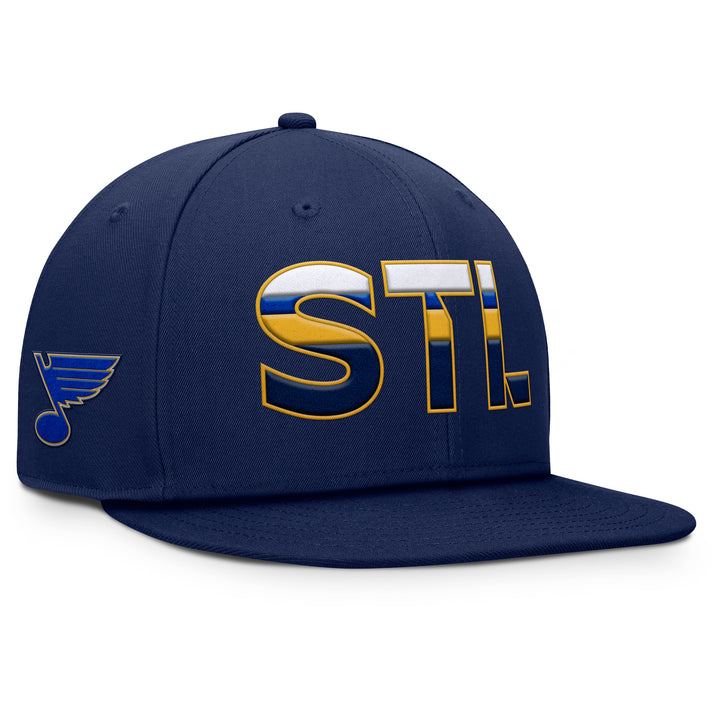 ST. LOUIS BLUES FANATICS MENS AUTHENTIC PRO RINK FLAT SNAPBACK