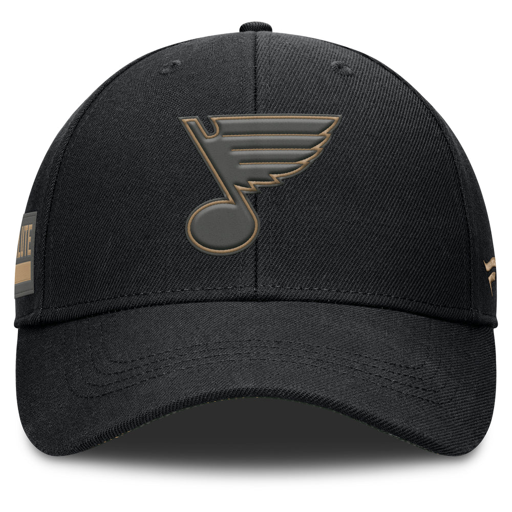 ST. LOUIS BLUES FANATICS TONAL NOTE MILITARY SNAPBACK - BLACK Hat Fanatics   