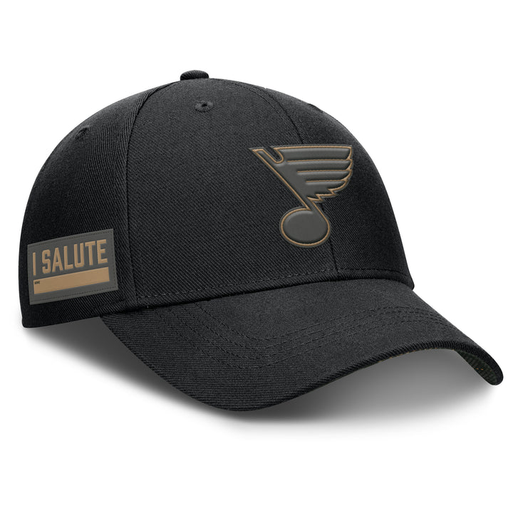 ST. LOUIS BLUES FANATICS TONAL NOTE MILITARY SNAPBACK - BLACK Hat Fanatics   