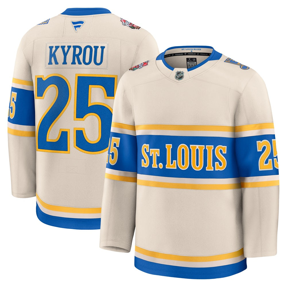 ST. LOUIS BLUES FANATICS PREMIUM KYROU WINTER CLASSIC JERSEY - BEIGE Jersey Fanatics