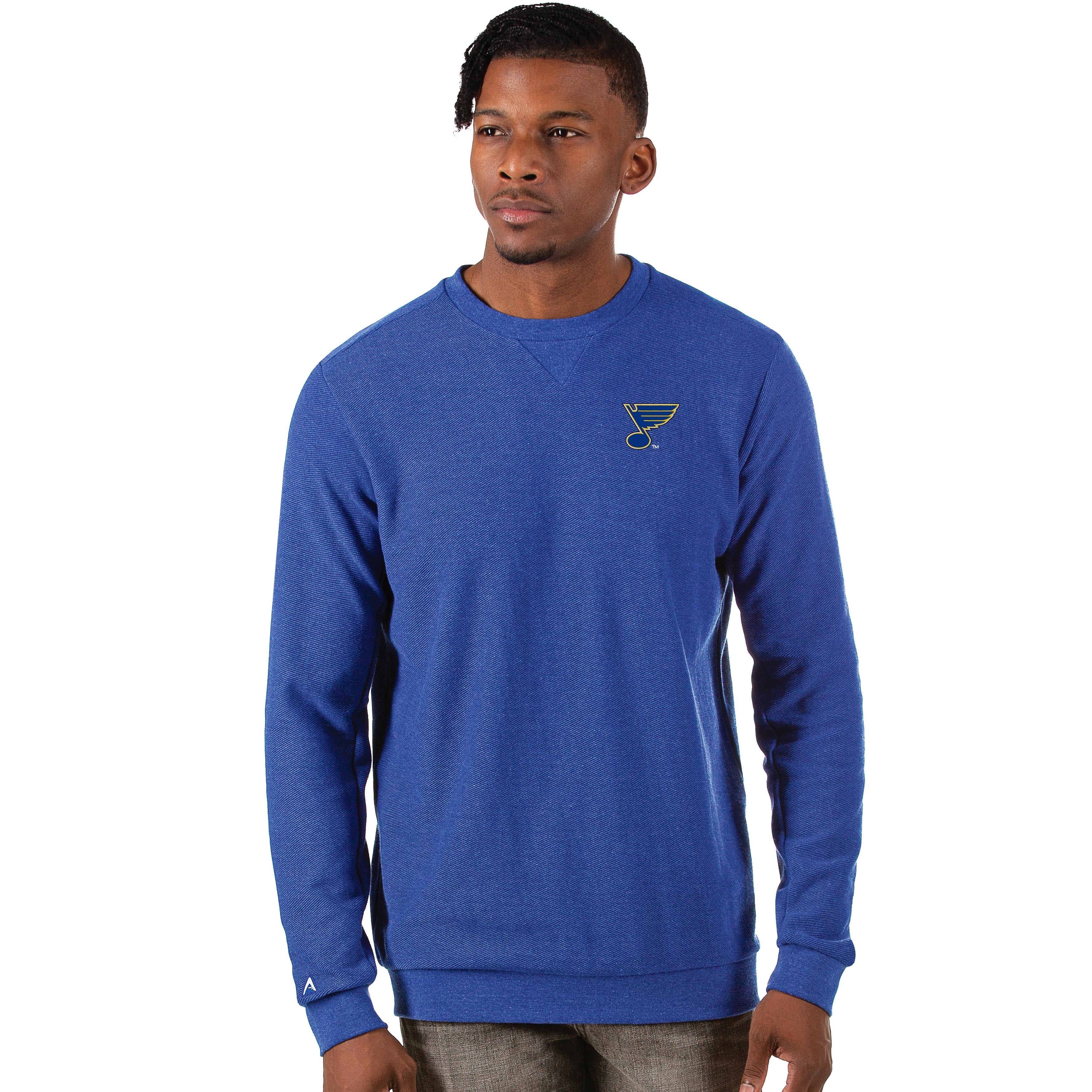 ST. LOUIS BLUES MENS ANTIGUA INCLINE CREW STL Authentics