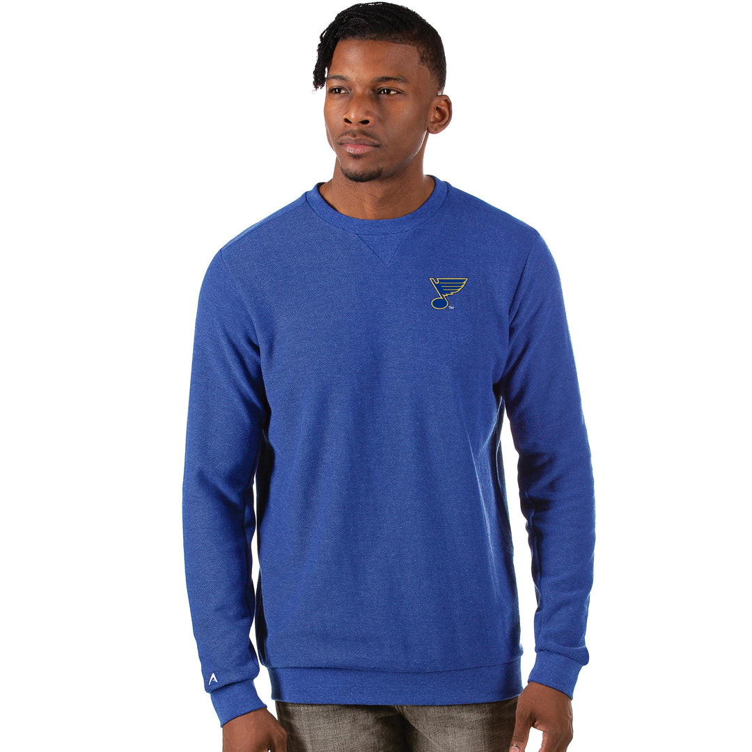 Men's Mitchell & Ness Heather Gray St. Louis Blues Classic French Terry  Pullover Hoodie