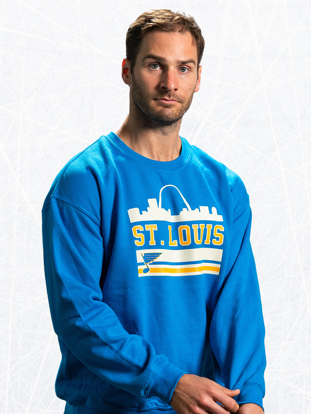 Men's St. Louis Blues Fanatics Branded Blue Team Logo Lockup Long Sleeve T- Shirt