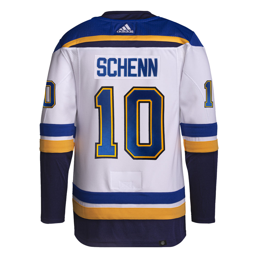 ST. LOUIS BLUES ADIDAS AUTHENTIC PRO-STITCH BRAYDEN SCHENN #10 ROAD JERSEY - WHITE Jersey adidas   