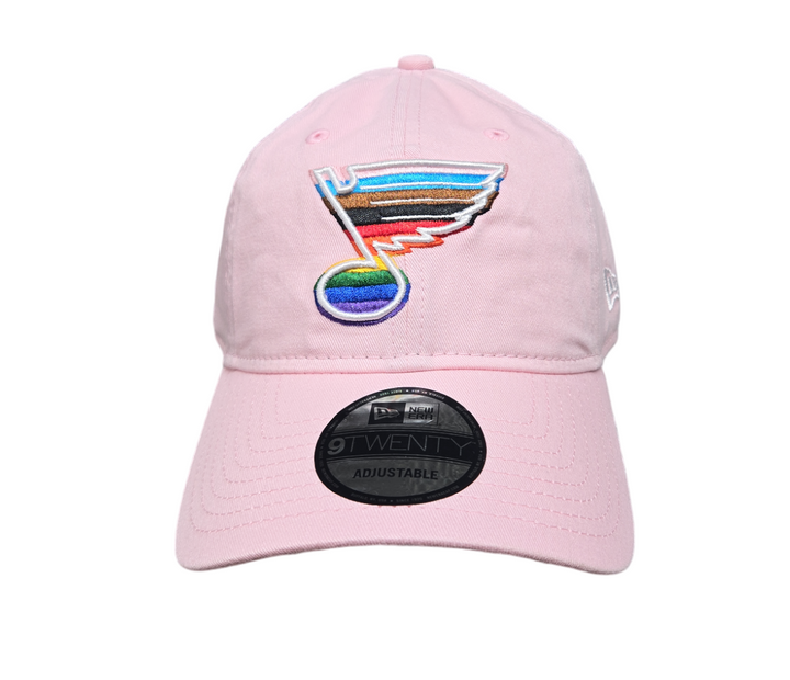 ST. LOUIS BLUES NEW ERA 9TWENTY PRIDE NOTE STRAPBACK - PINK