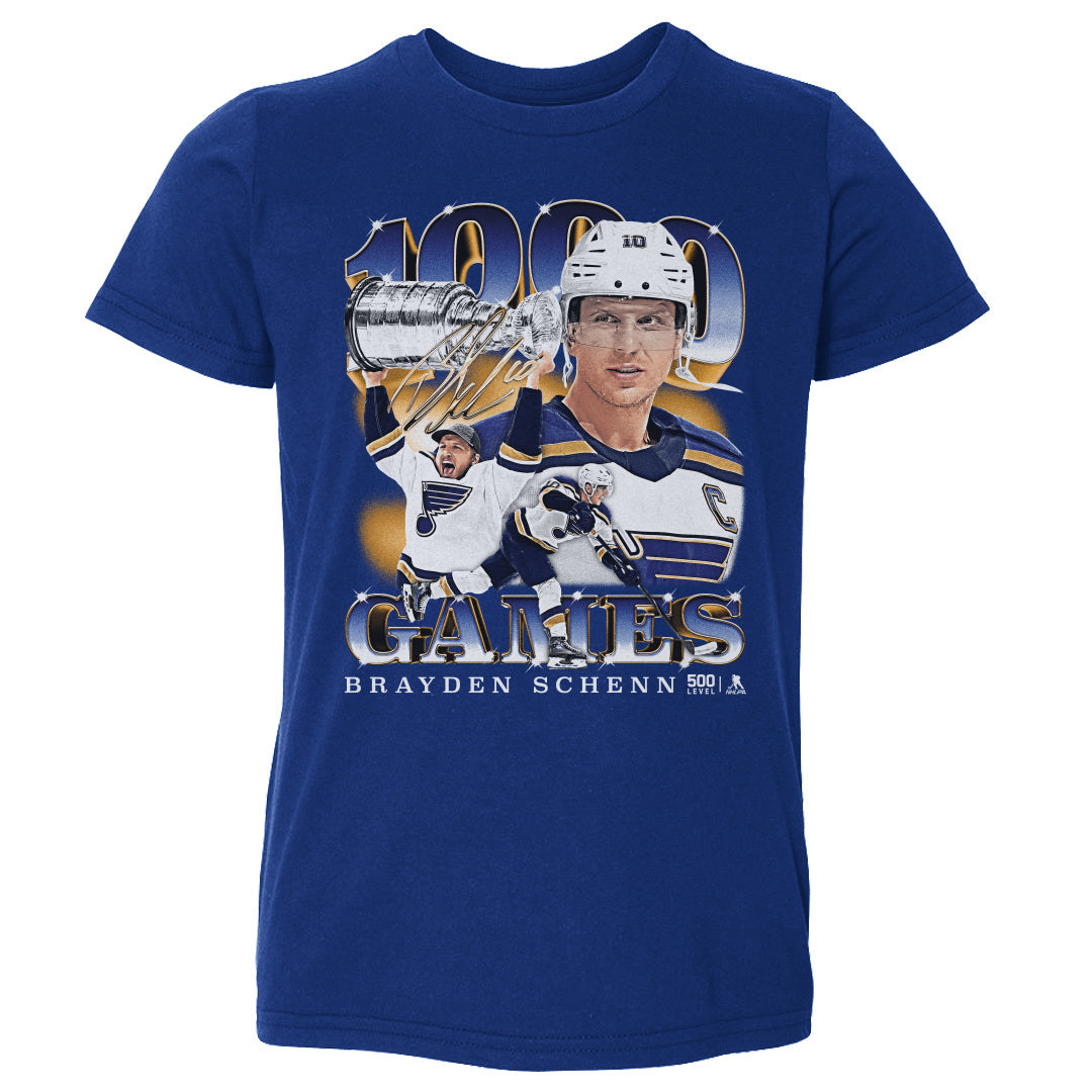 Brayden Schenn St. Louis Blues 1000th Game Toddler Tee- 3 Colors Kids Toddler T-Shirt 500 LEVEL Royal Blue 2T Kids Toddler T-Shirt