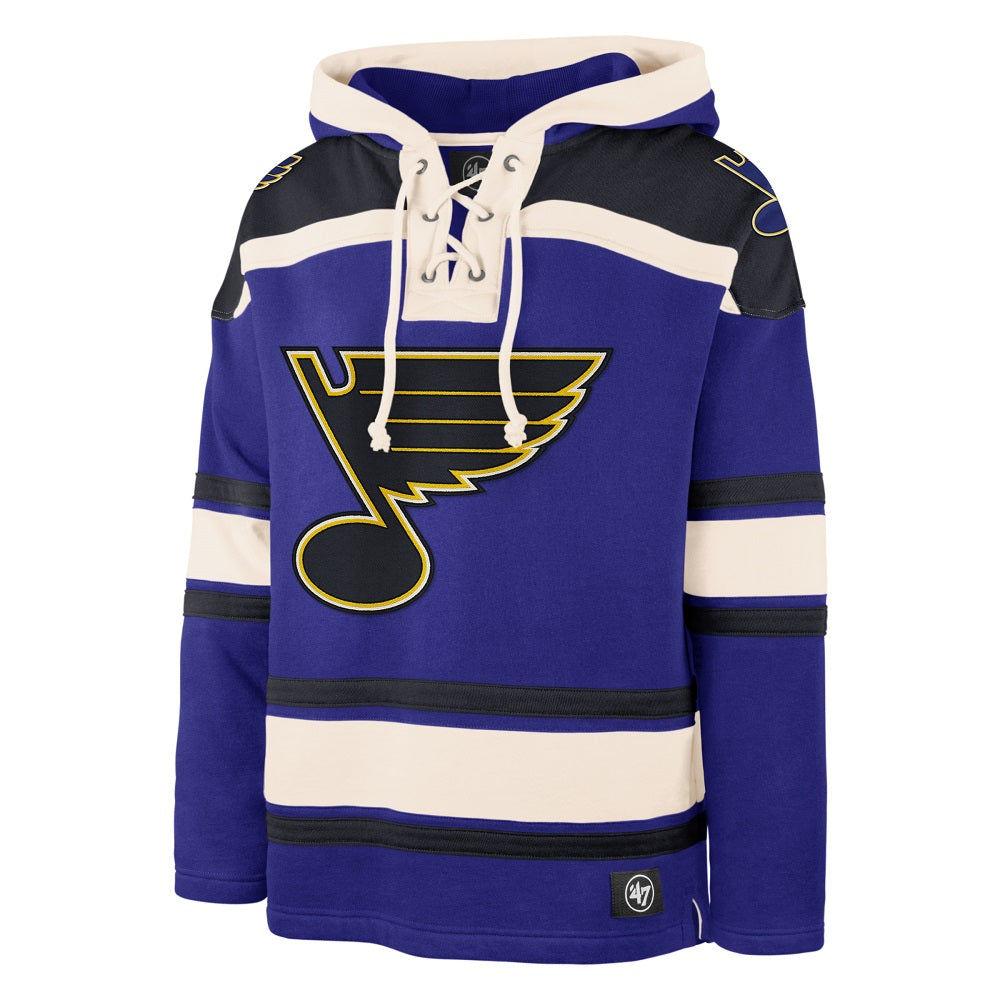 ST. LOUIS BLUES '47 SUPERIOR STRIPED LACER HOODIE - MULTI Hoodie '47 Brand   