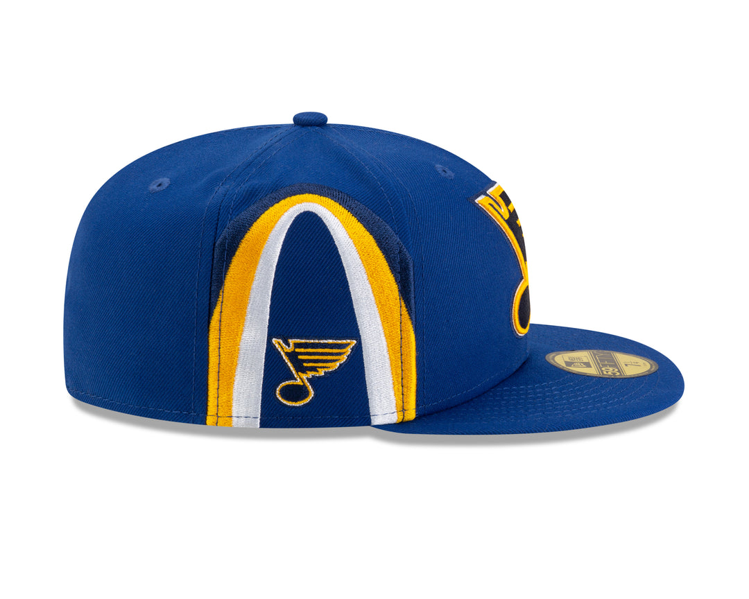 ST. LOUIS BLUES NEW ERA 5950 ARCH FITTED HAT - ROYAL Hat New Era