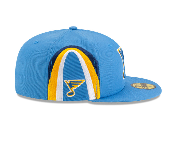 ST. LOUIS BLUES NEW ERA 5950 ARCH FITTED HAT - AIR FORCE BLUE Hat New Era