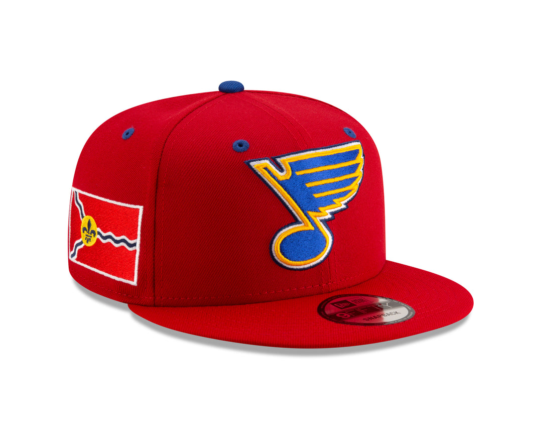 ST. LOUIS BLUES NEW ERA 9FIFTY BLUES CITY FLAG HAT - RED Hat New Era