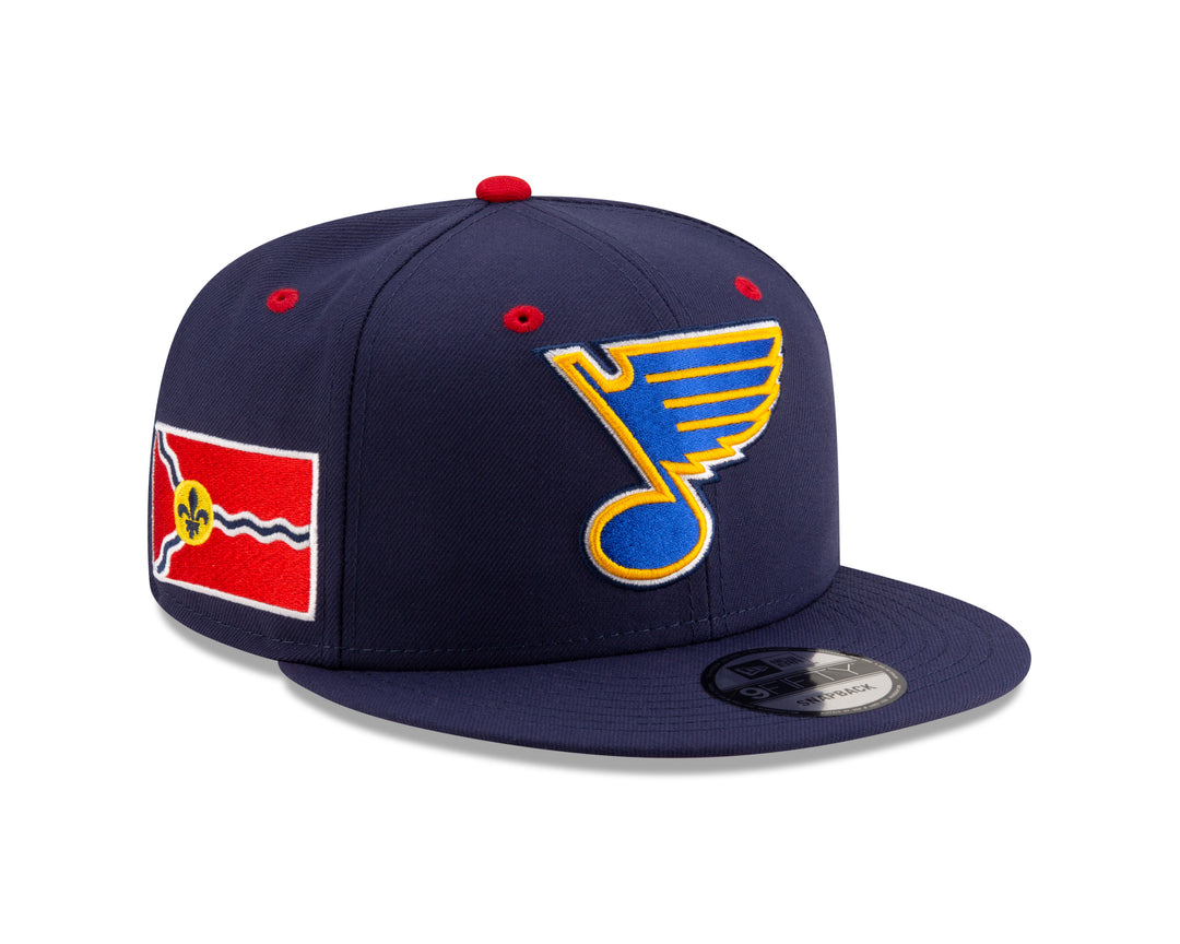 ST. LOUIS BLUES NEW ERA 9FIFTY BLUES CITY FLAG HAT - NAVY Hat New Era