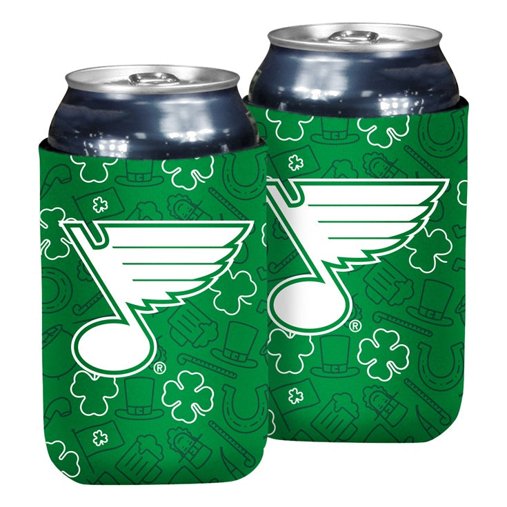 ST. LOUIS BLUES LOGO BRANDS ST. PATRICK's DAY 12oz CAN KOOZIE Novelties Logo Brands