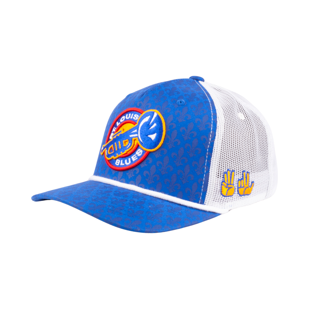 ST. LOUIS BLUES CAPX ASL TRUMPET SNAPBACK - ROYAL/WHITE Hat CapX