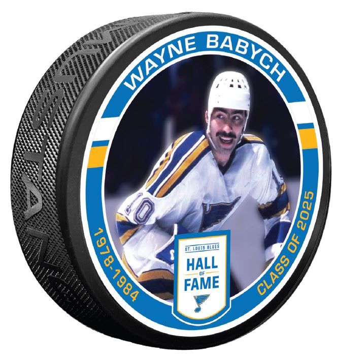 ST. LOUIS BLUES WAYNE BABYCH HALL OF FAME PUCK Puck Mustang Products