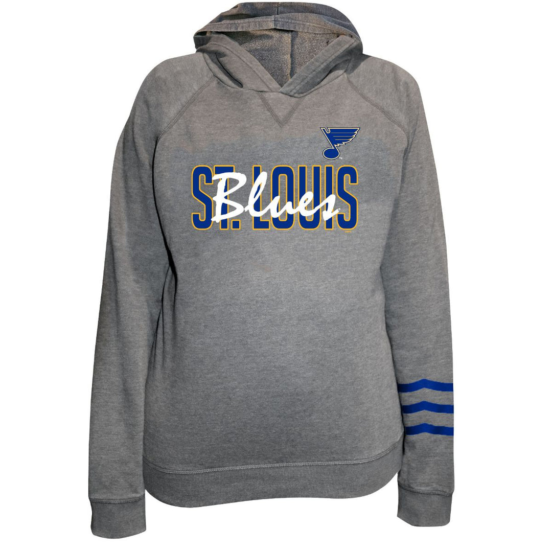 ST. LOUIS BLUES WAVE RAGLAN HOODIE - CHARCOAL Hoodie ETERNAL FORTUNE FASHION LLC