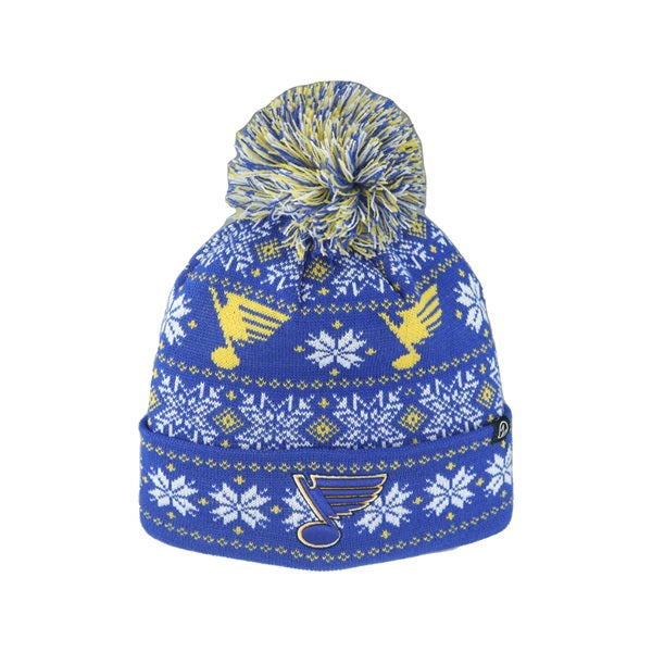 ST. LOUIS BLUES HOLIDAY KNIT HAT - ROYAL Knit ST. LOUIS BLUES