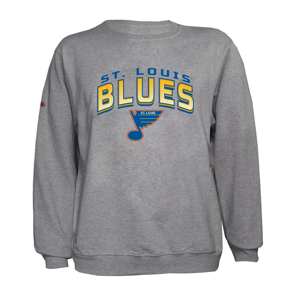 ST. LOUIS BLUES RETRO FREQUENCY CREWNECK GREY