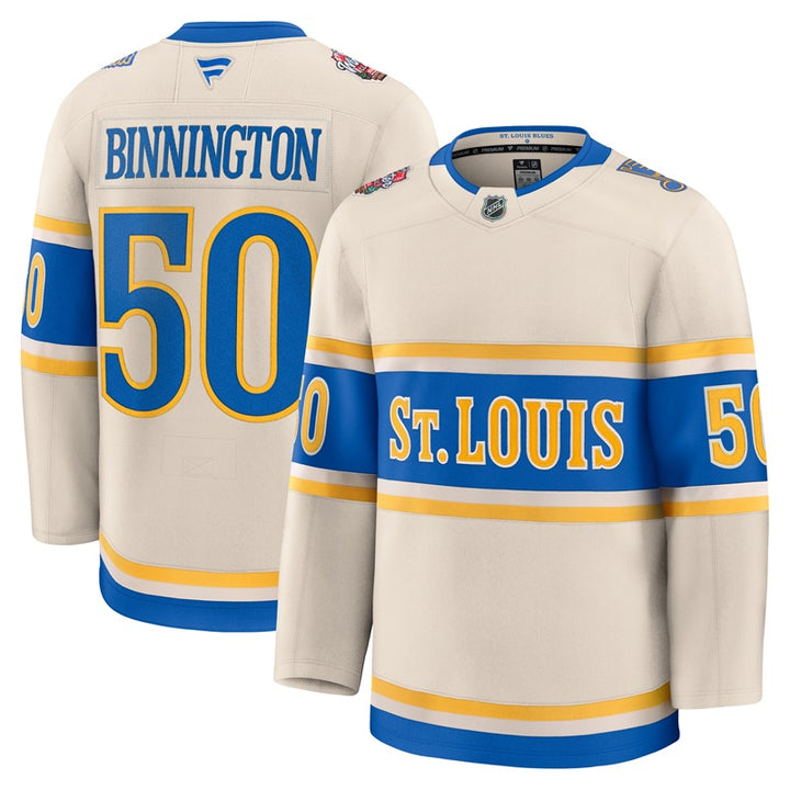 ST. LOUIS BLUES FANATICS PREMIUM BINNINGTON WINTER CLASSIC JERSEY - BEIGE Jersey Fanatics   