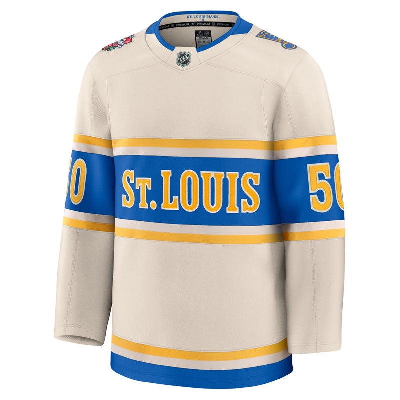 ST. LOUIS BLUES FANATICS PREMIUM BINNINGTON WINTER CLASSIC JERSEY - BEIGE Jersey Fanatics   