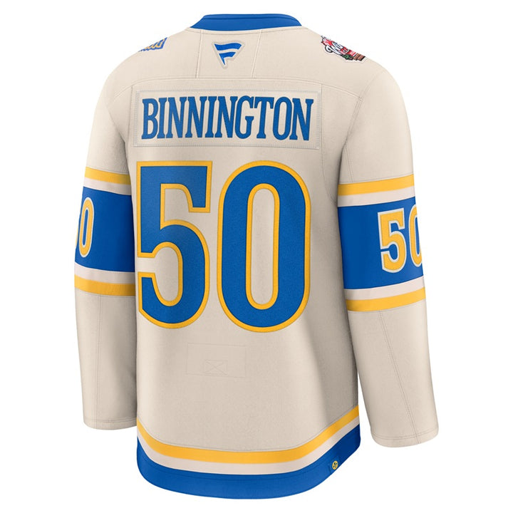 ST. LOUIS BLUES FANATICS PREMIUM BINNINGTON WINTER CLASSIC JERSEY - BEIGE Jersey Fanatics   