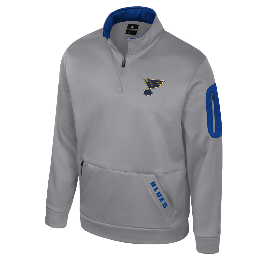 ST. LOUIS BLUES MAINFRAME QUARTER ZIP - CHARCOAL Outerwear Colosseum