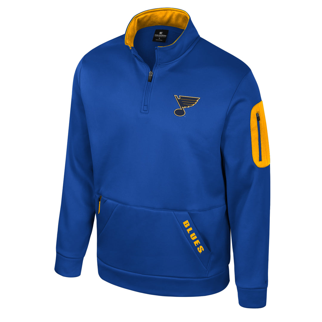 ST. LOUIS BLUES MAINFRAME QUARTER ZIP - ROYAL Outerwear Colosseum