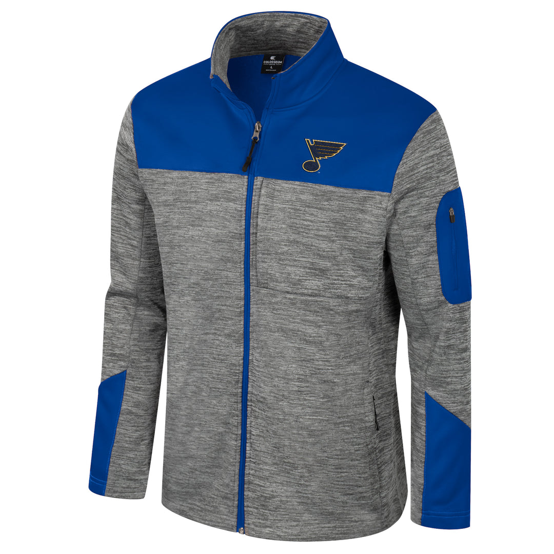 ST. LOUIS BLUES GUARD ZION FULL ZIP - ROYAL/GREY Outerwear Colosseum