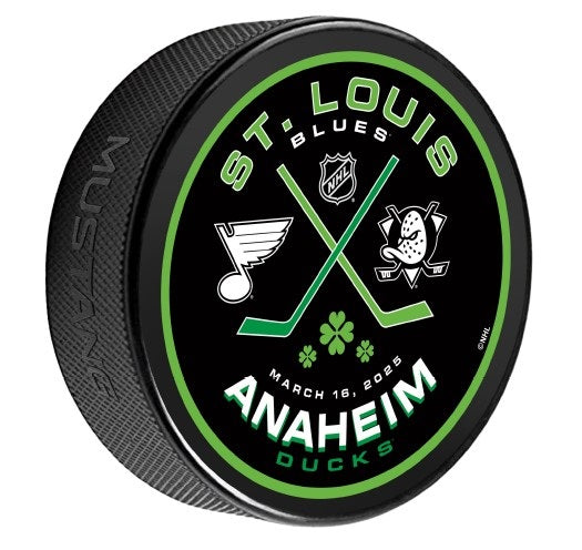 ST. LOUIS BLUES ST. PADDY'S PUCK - 3 INCHES Puck Mustang Products