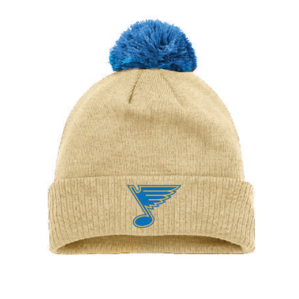 ST. LOUIS BLUES EVENT NOTE ESSENTIAL POM KNIT - BEIGE Knit Red Cloud LLC   