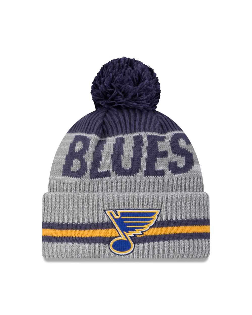 ST. LOUIS BLUES NEW ERA NOTE RUNNER POM KNIT - GREY/NAVY Knit New Era   