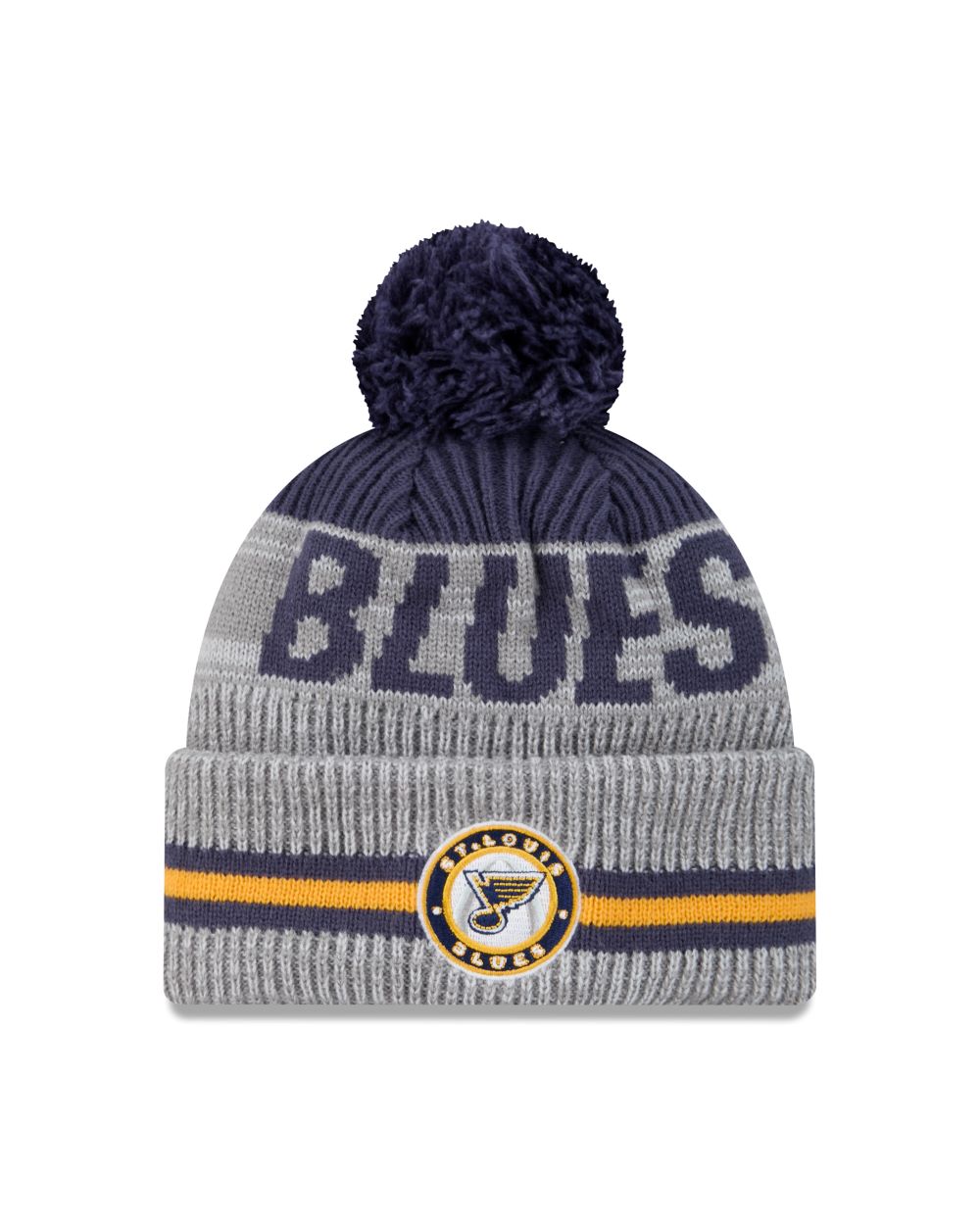 ST. LOUIS BLUES NEW ERA NOTE RUNNER POM KNIT - GREY/NAVY Knit New Era   