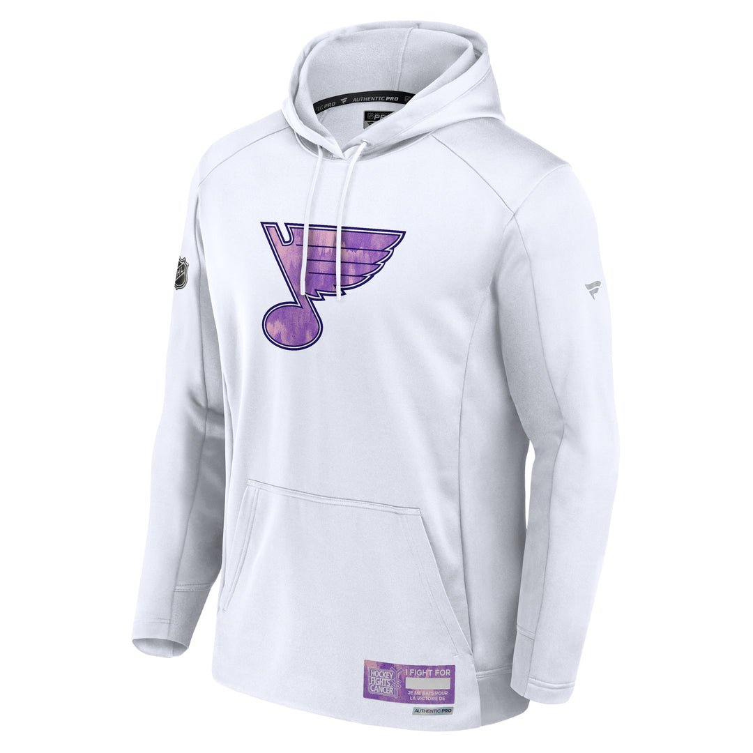 ST. LOUIS BLUES FANATICS AUTHENTIC PRO HOCKEY FIGHTS CANCER HOODIE - WHITE Hoodie Fanatics