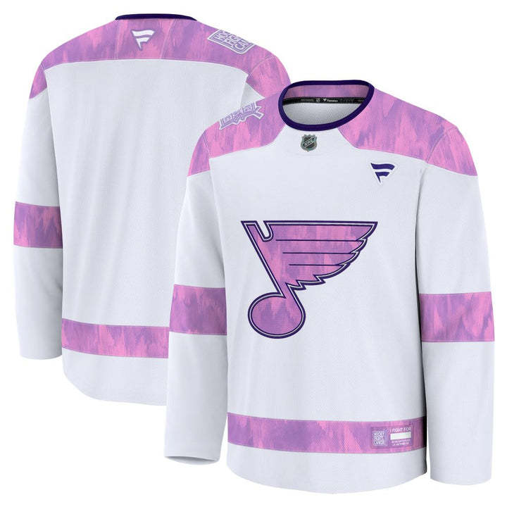 ST. LOUIS BLUES 24/25 FANATICS PREGAME HOCKEY FIGHTS CANCER JERSEY - WHITE Jersey Fanatics   