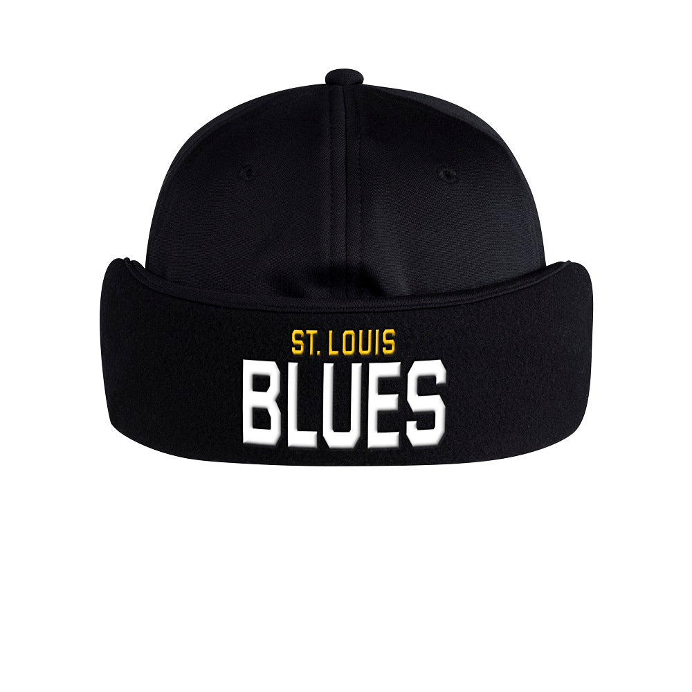 ST. LOUIS BLUES ADIDAS NOTE EAR FLAP FLEX FIT HAT - BLACK Hat adidas   