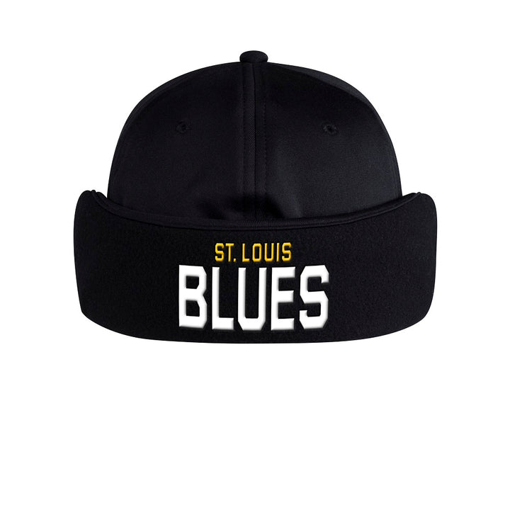 ST. LOUIS BLUES ADIDAS NOTE EAR FLAP FLEX FIT HAT - BLACK Hat adidas   