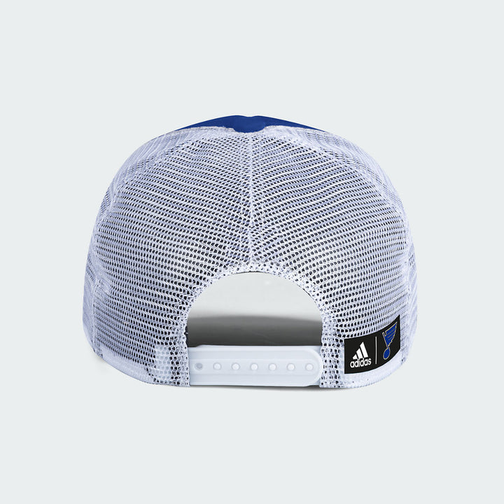 ST. LOUIS BLUES NAMEPLATE ADIDAS MESH STRAPBACK HAT - ROYAL