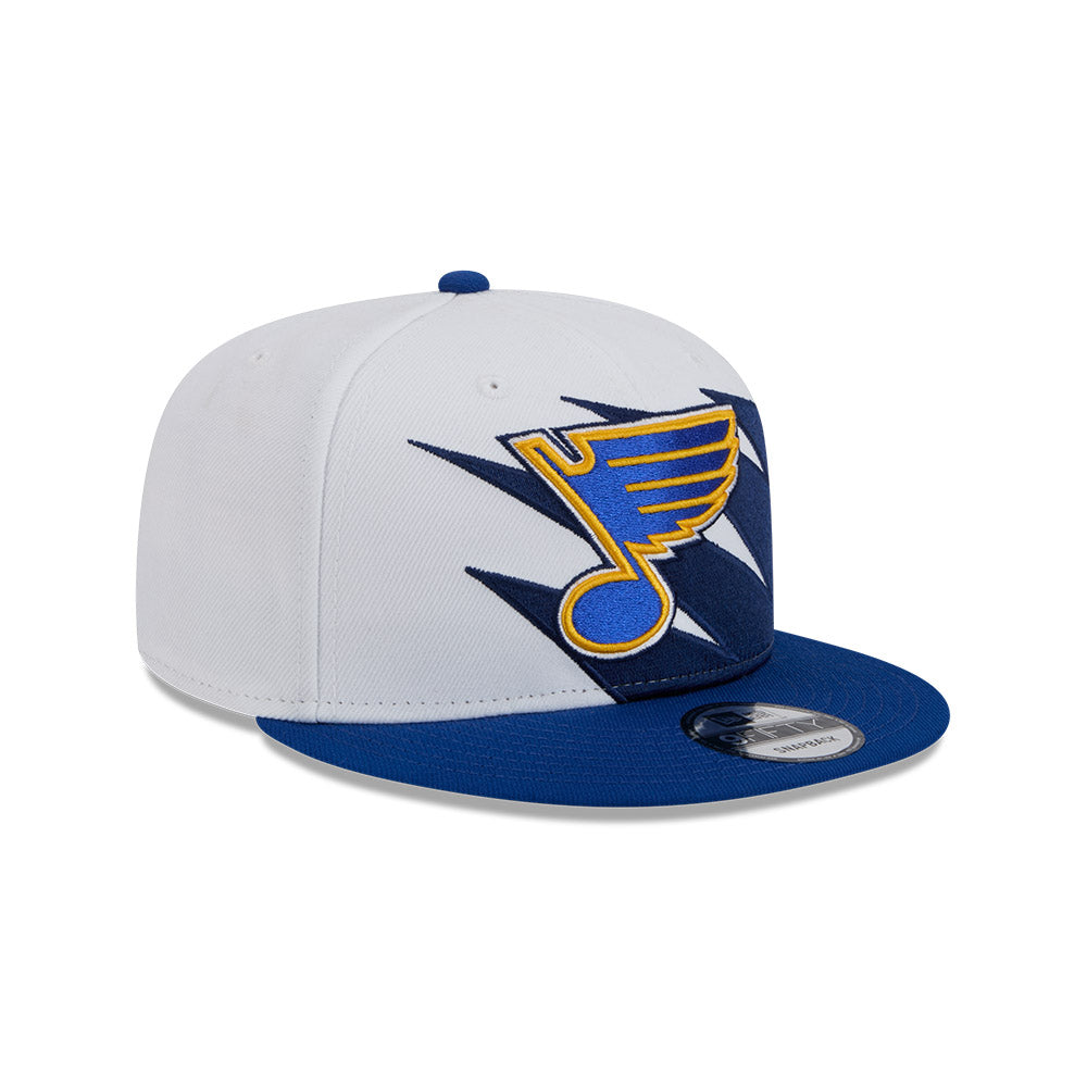 ST. LOUIS BLUES NEW ERA 9FIFTY JAGGED EDGE SNAPBACK - WHITE/ROYAL Hat New Era