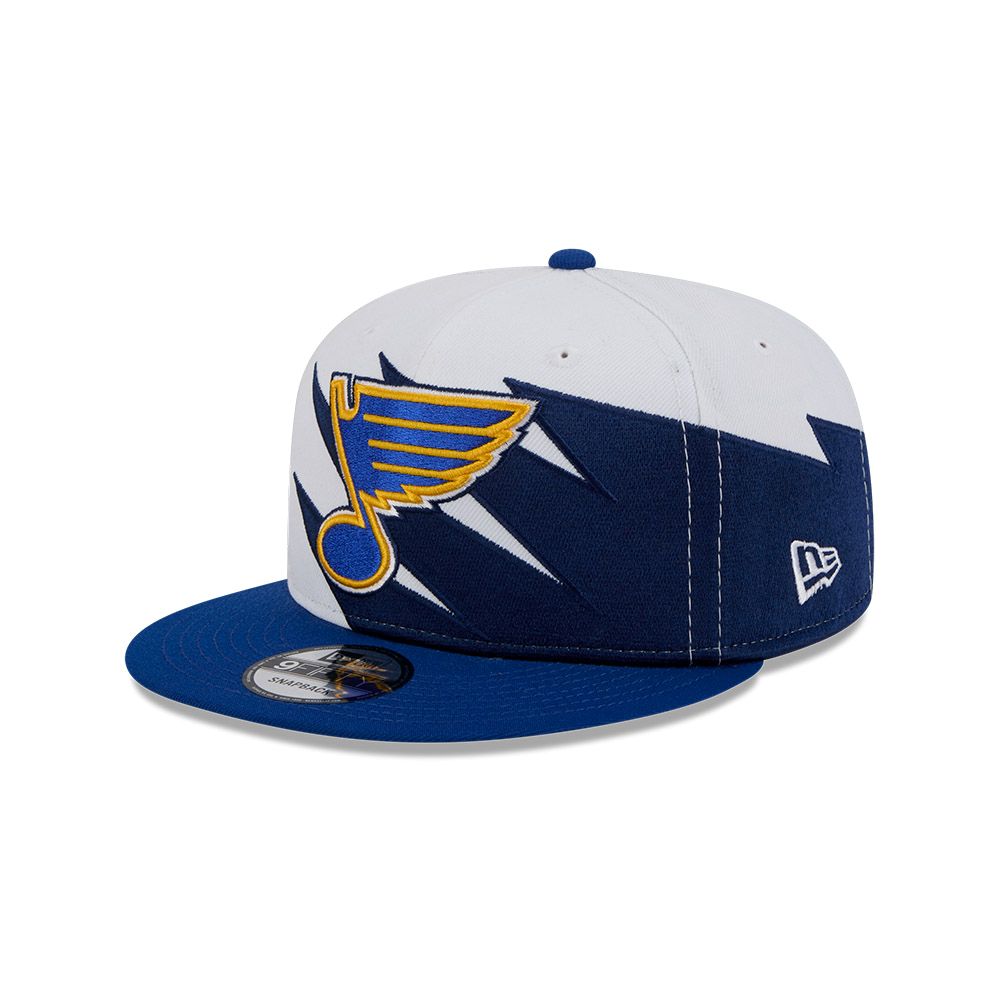 ST. LOUIS BLUES NEW ERA 9FIFTY JAGGED EDGE SNAPBACK - WHITE/ROYAL Hat New Era