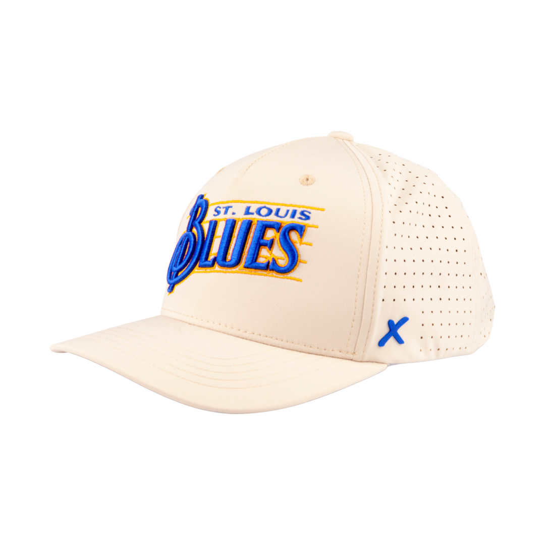 ST. LOUIS BLUES CAPX TREBLE WORDMARK PERFORMANCE SNAPBACK - IVORY Hat CapX