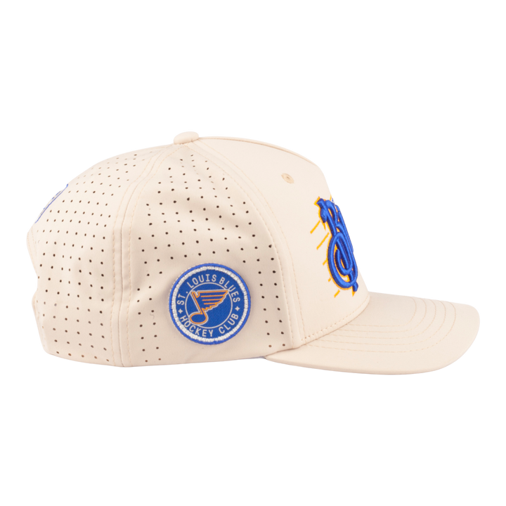 ST. LOUIS BLUES CAPX TREBLE WORDMARK PERFORMANCE SNAPBACK - IVORY Hat CapX