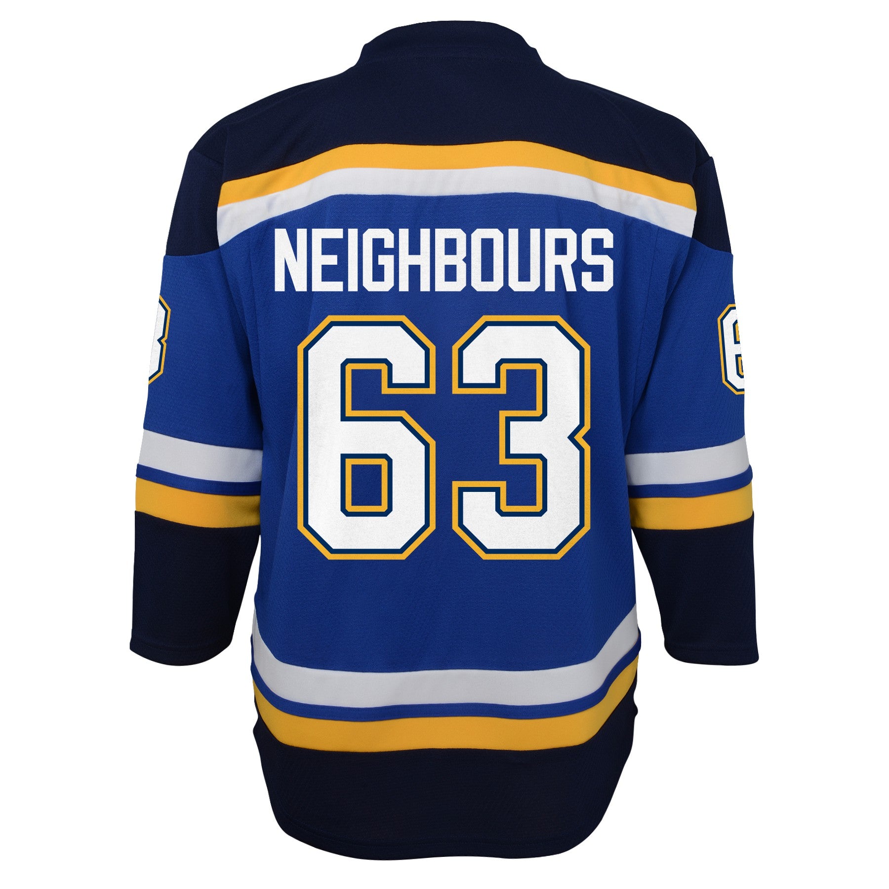 ST. LOUIS BLUES OUTERSTUFF YOUTH NEIGHBOURS 63 HOME REPLICA JERSEY STL Authentics